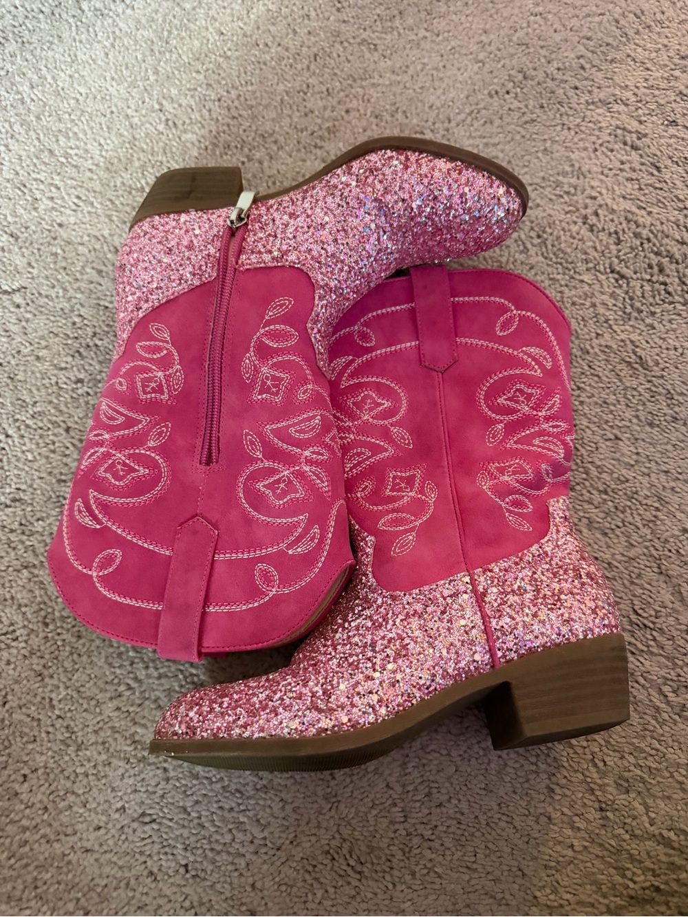 Pink Glitter Cowgirl Boots
